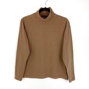Woolrich Vintage Striped Turtle Neck Large Moss